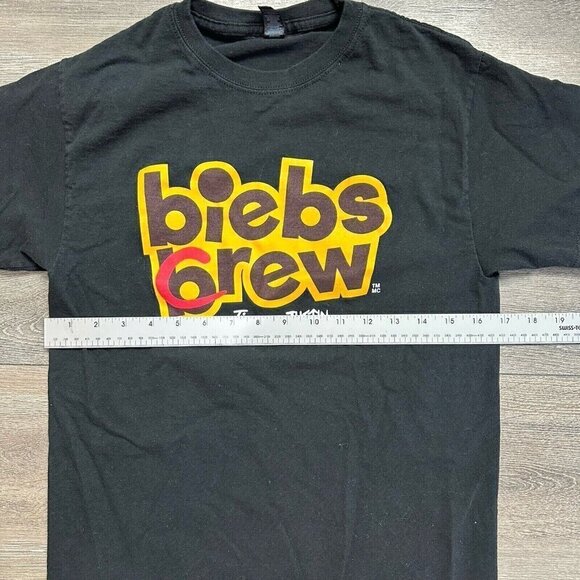 Justin Bieber x Tim Hortons Tim Biebs Brew Crew T-Shirt Size S Black Unisex - Picture 5 of 6